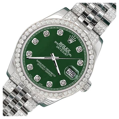 rolex green diamond dial aftermarket|rolex with a green face.